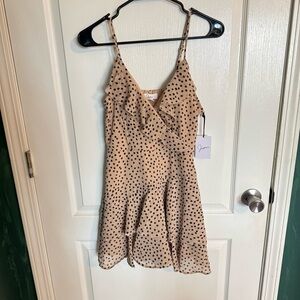 Tan Polka Dot romper
